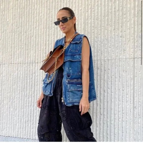 ZARA DENIM UTILITY VESR MULTIPOCKET NEW - Picture 2 of 8